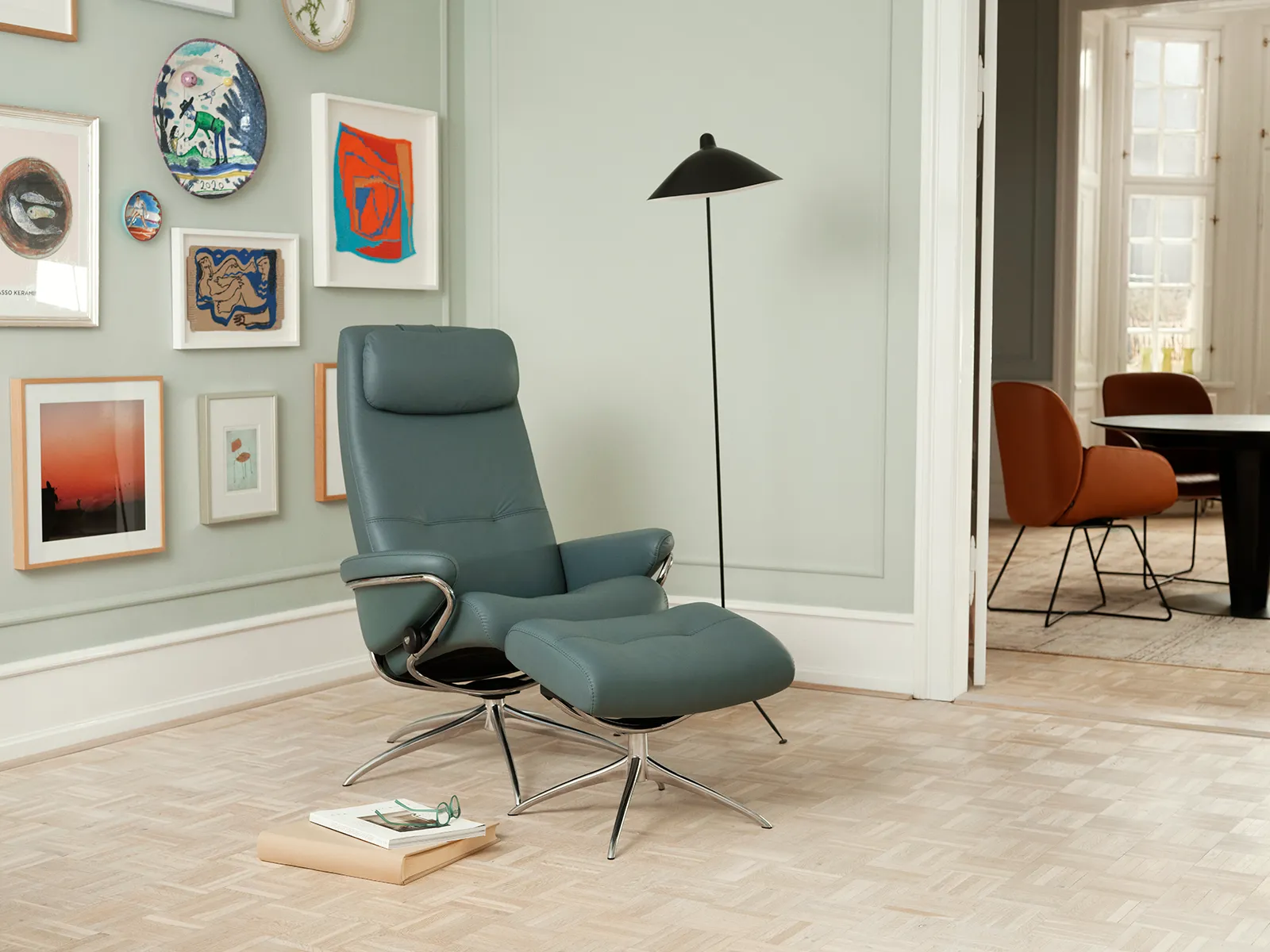 Chair and Footstool With Star Base
